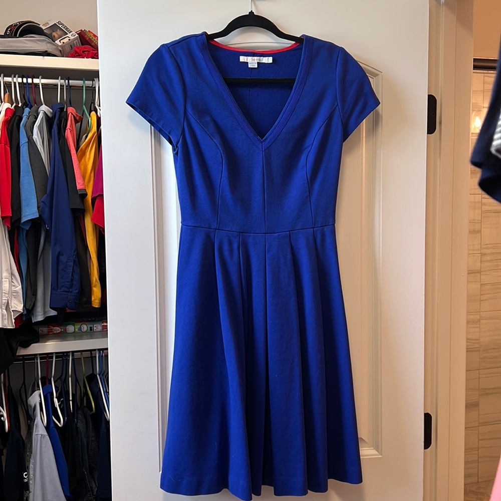 Boden cerulean blue fit and flair style dress